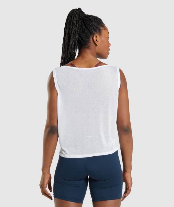 Damske Tielko Gymshark Training Oversized Biele | SP2817063